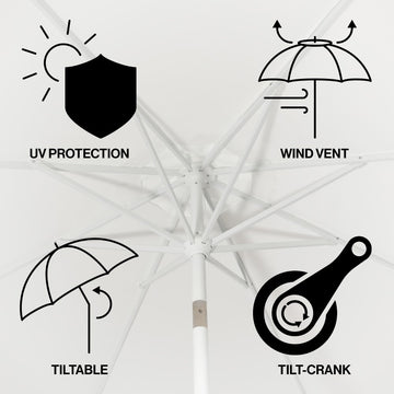 Baiona 9 ft. Classic MidCentury Market Patio Umbrella - JONATHAN Y